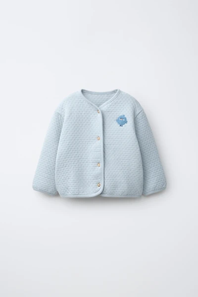EMBROIDERED RUFFLY PADDED JACKET