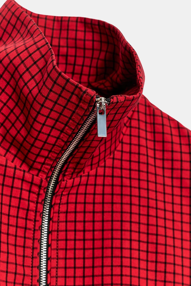 PLAID BOMBER JACKET
