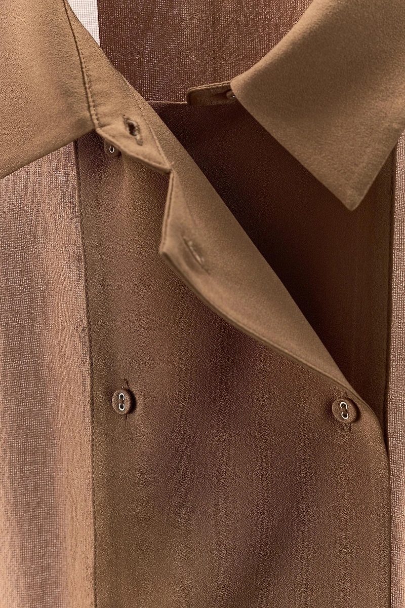 CHEMISE EN SOIE 100 % DOUBLE BOUTONNAGE