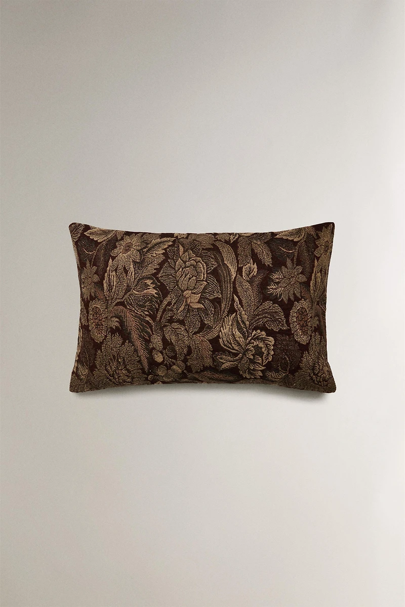 HOUSSE DE COUSSIN JACQUARD FLORAL