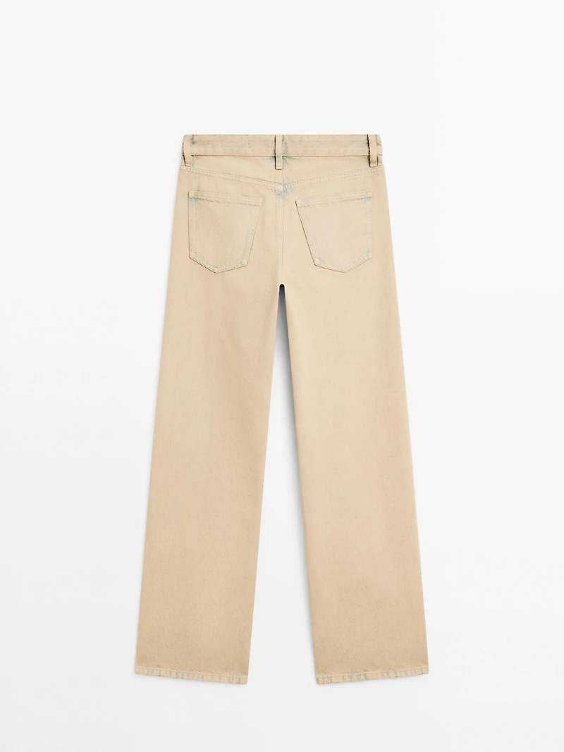 Jean large mid-rise coton