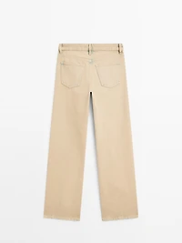 Jean large mid-rise coton