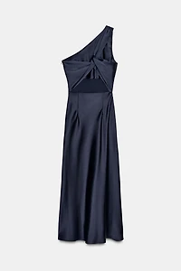 ASYMMETRIC SATIN MIDI DRESS