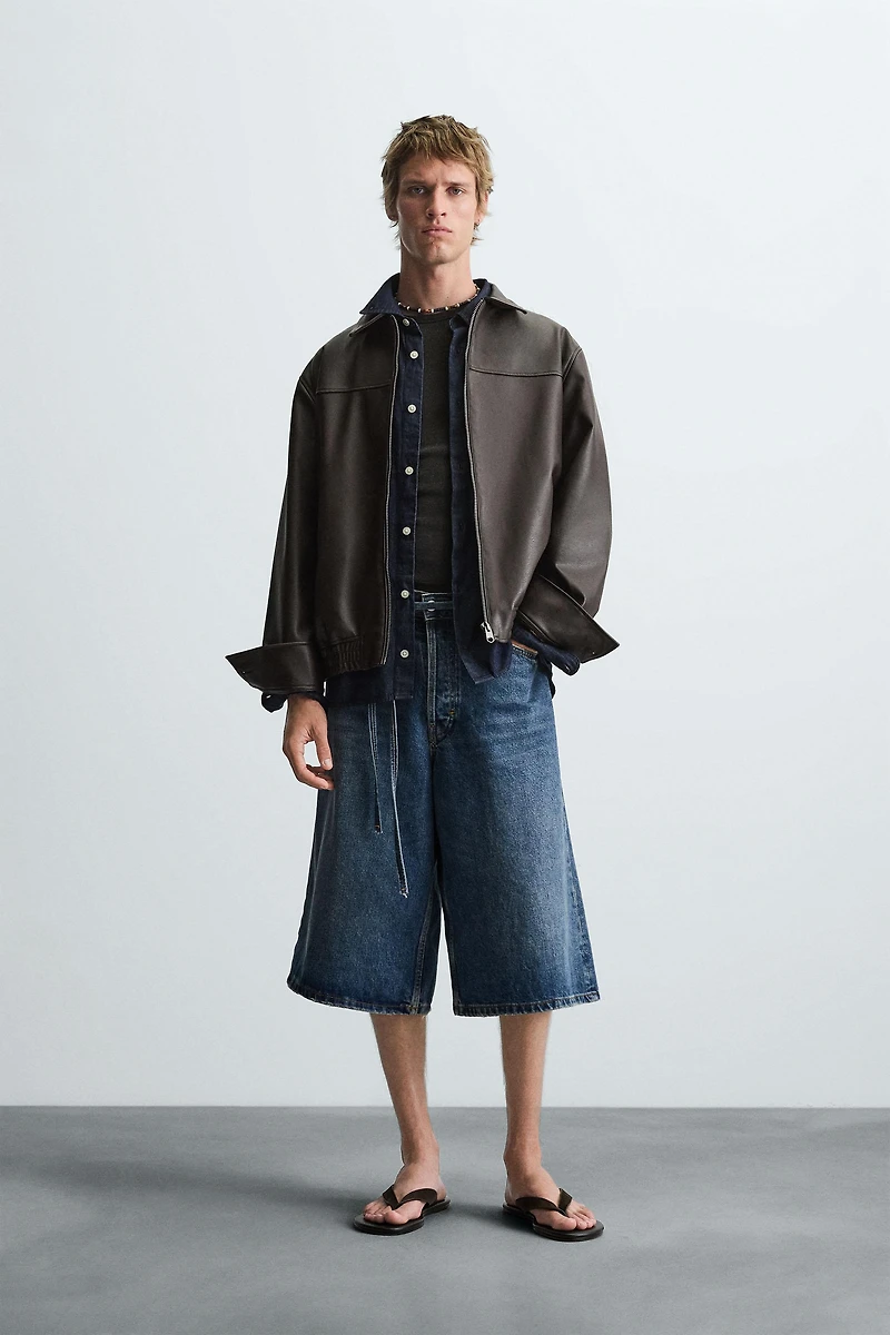 BLOUSON BOMBER MATIÈRE SYNTHÉTIQUE