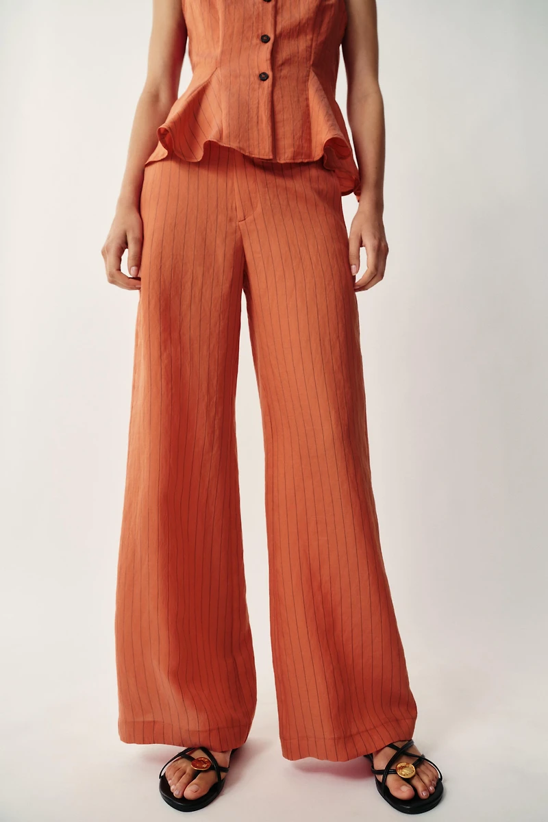 PANTALON DROIT À RAYURES