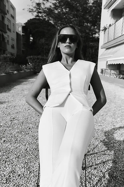 INTERLOCK KNIT VEST TOP