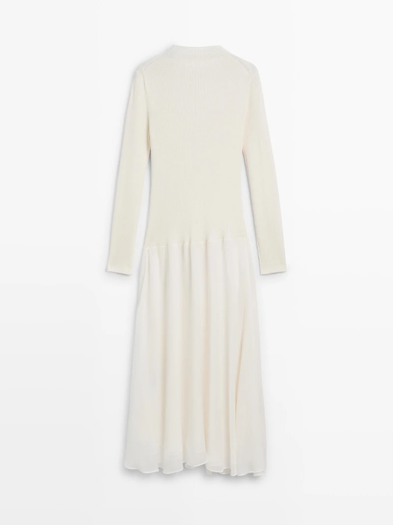 Knit dress with matching detail