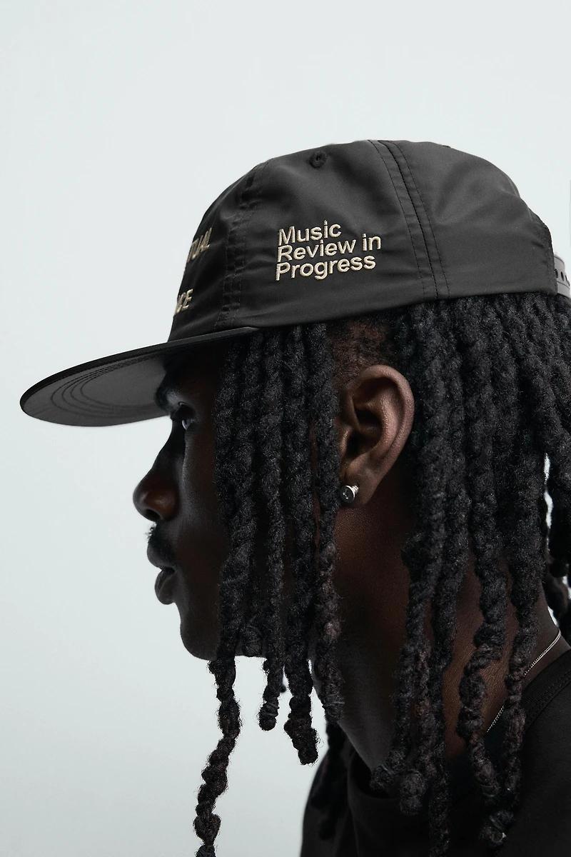 EMBROIDERED FLAT VISOR CAP