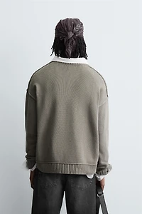 WASHED PRINTED SWEATER