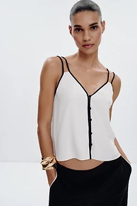CONTRAST PIPED TRIM CAMISOLE