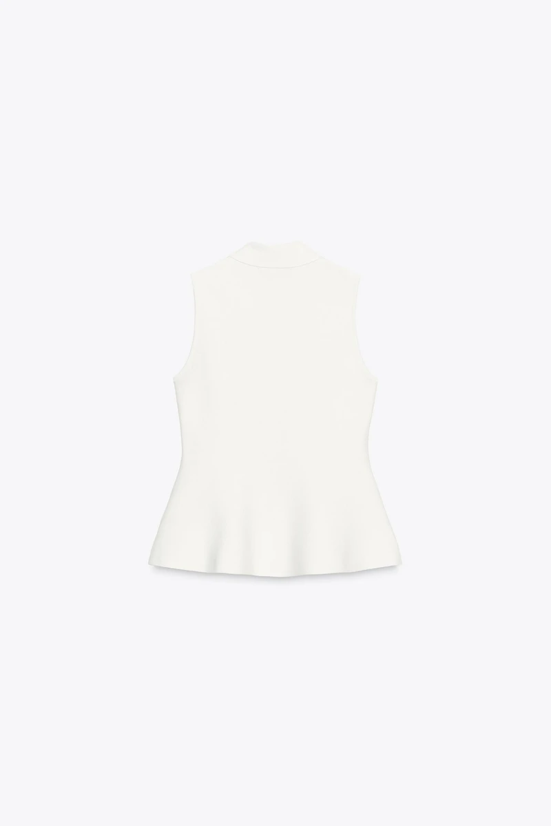 PEPLUM KNIT VEST TOP