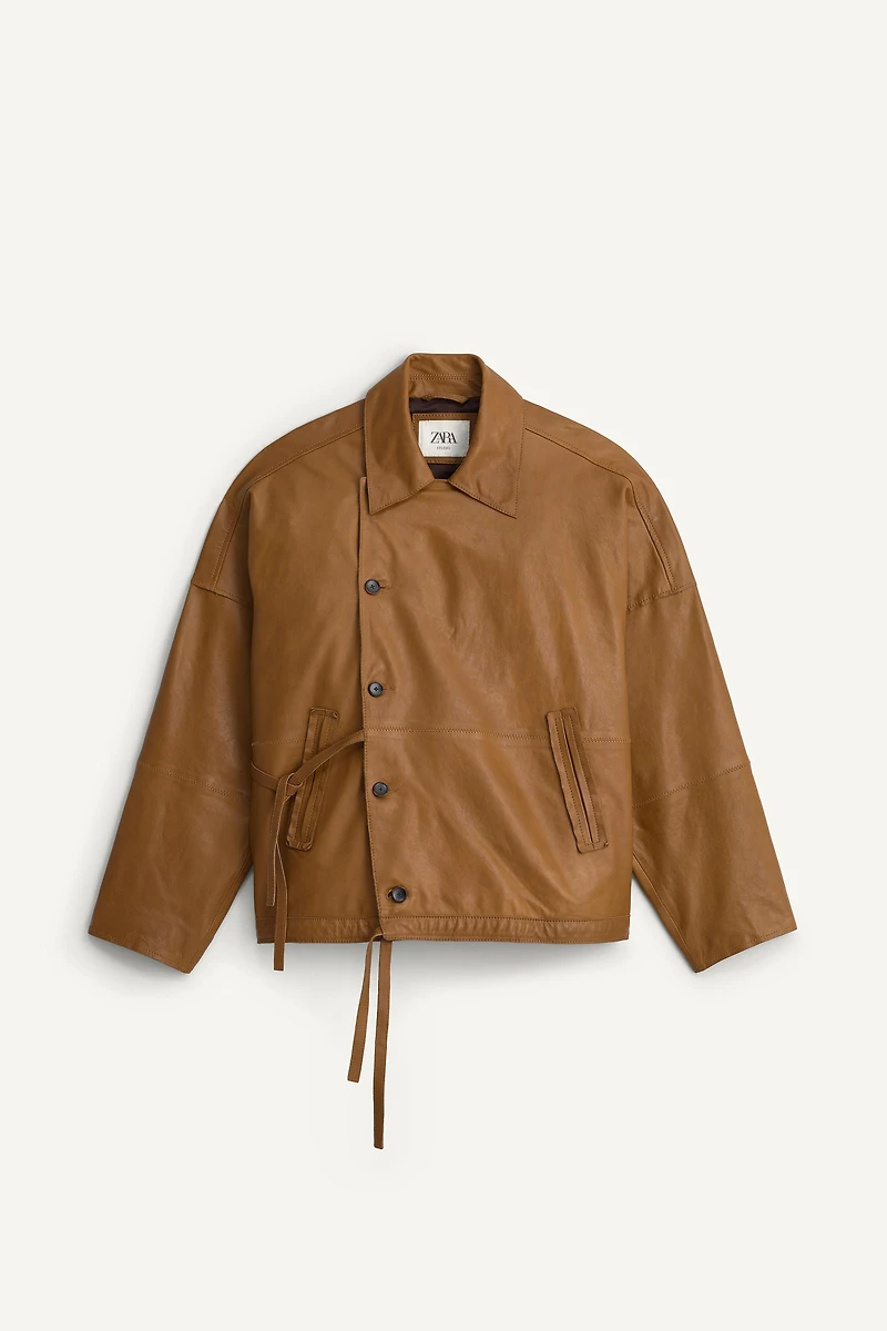 BLOUSON RELAXED EN CUIR NAPPA