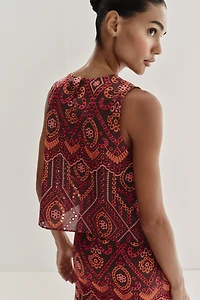 EMBROIDERED EYELET TOP