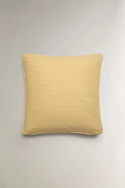 FLORAL EMBROIDERED THROW PILLOW COVER