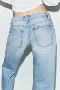 TRF LOW RISE CROPPED WIDE LEG JEANS