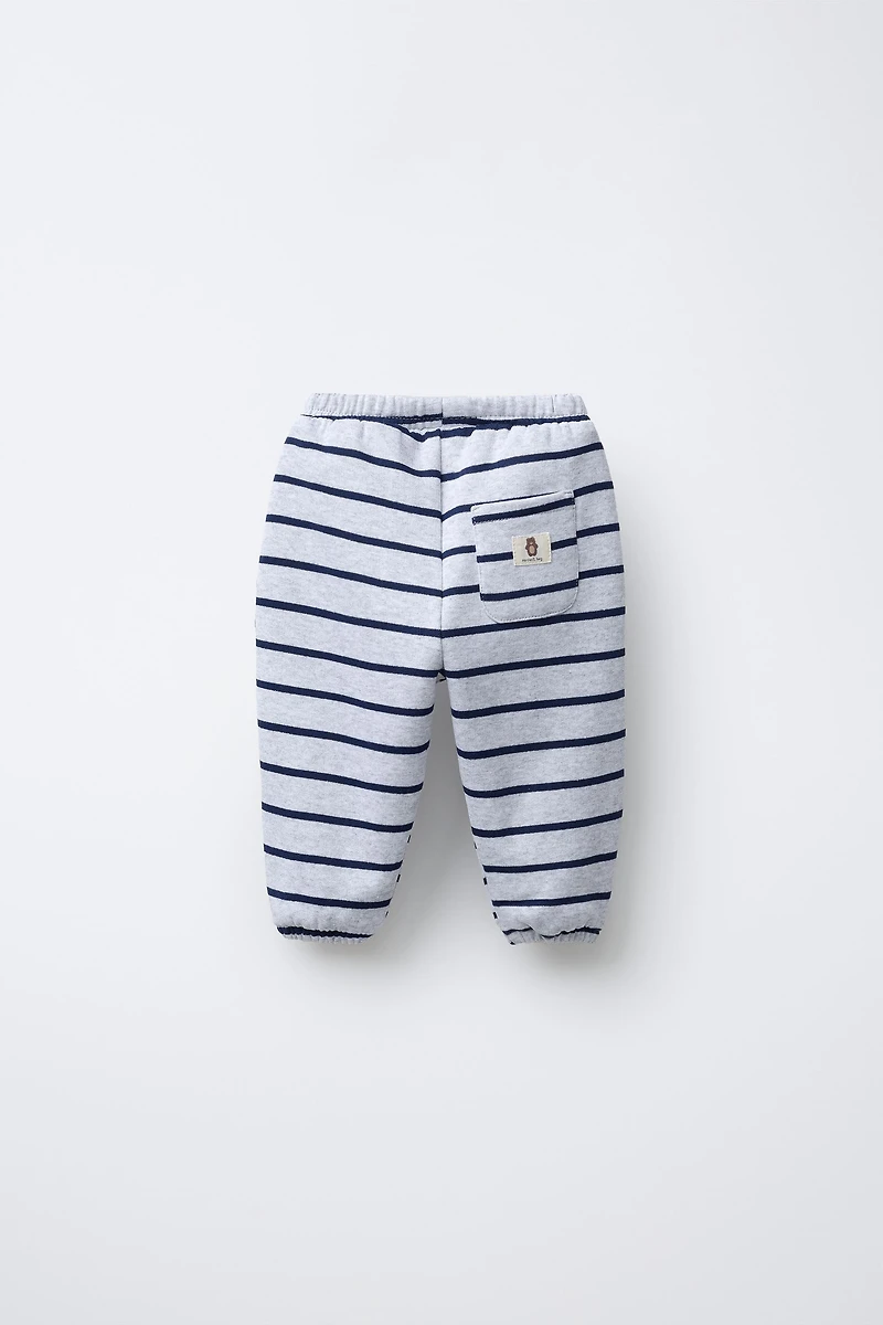 STRIPED FLEECE JOGGERS
