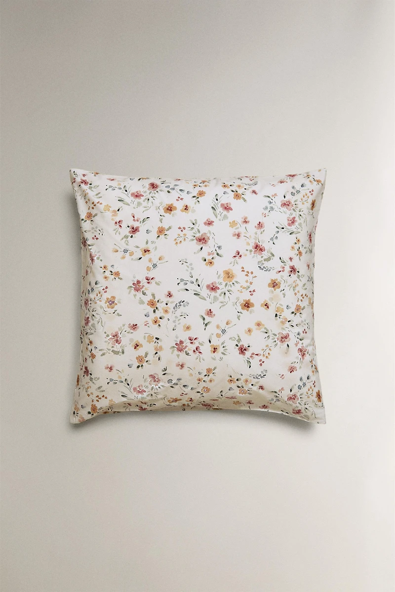 FLORAL PERCALE PILLOWCASE (200 THREAD COUNT)