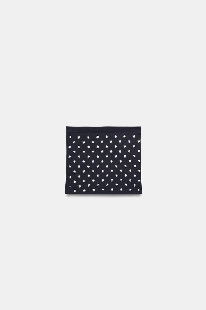 STUDDED MINI SKIRT
