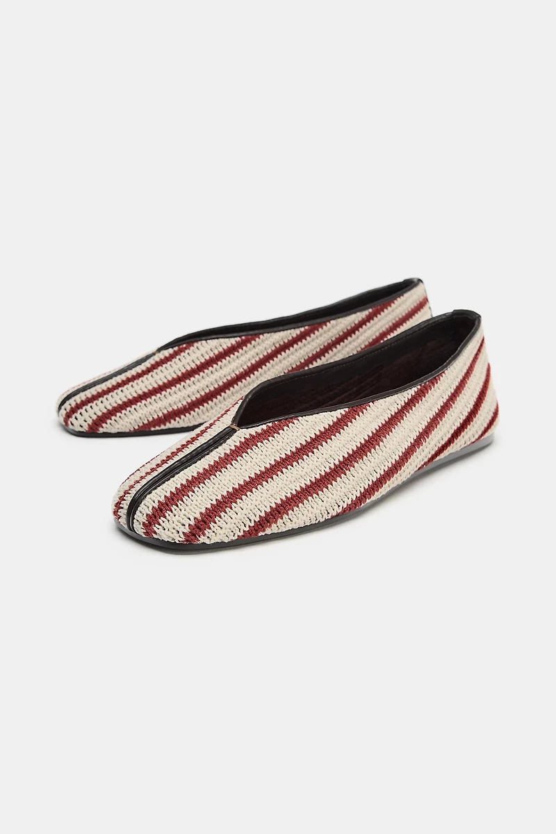 STRIPED BALLET FLATS
