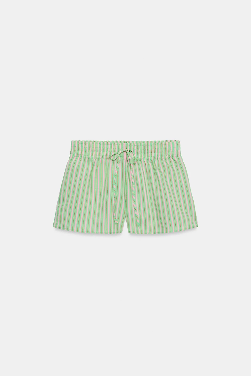 STRIPED POPLIN SHORTS
