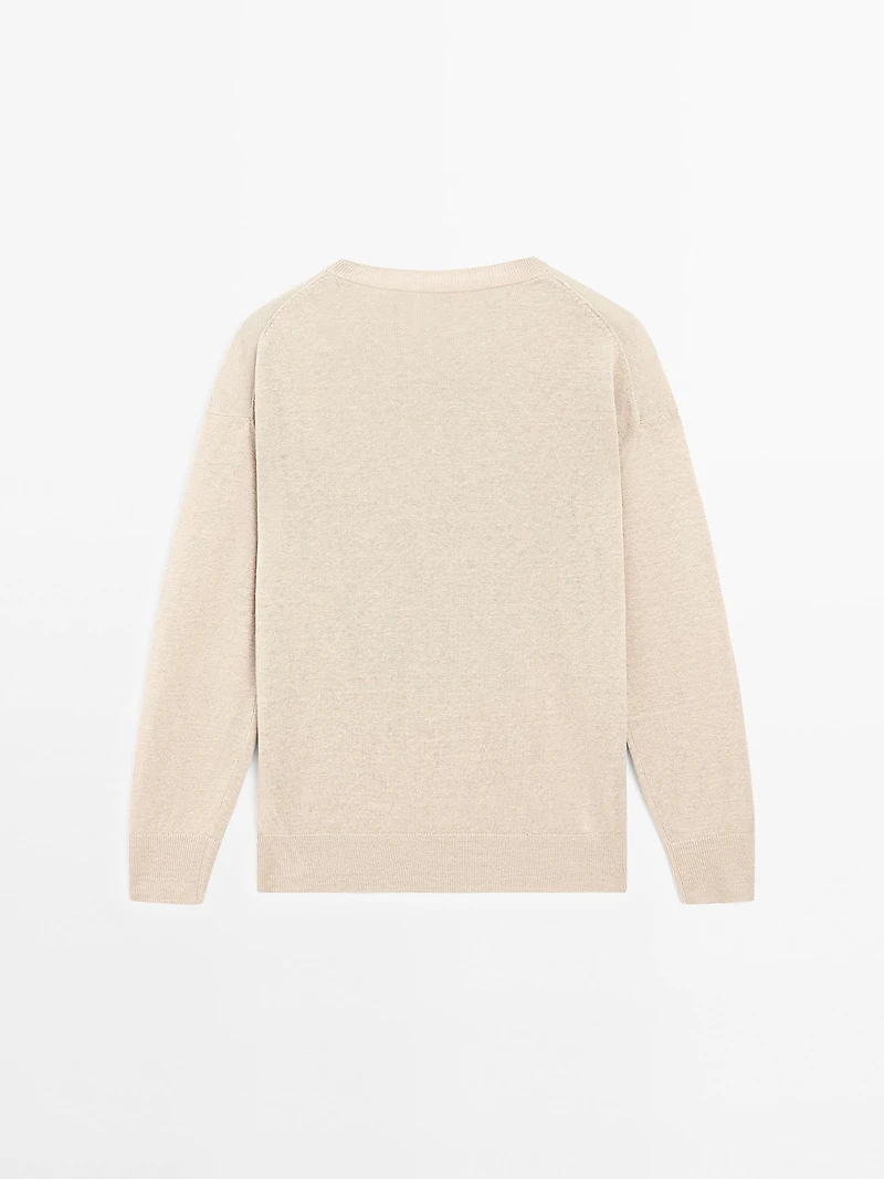 Pull oversize en maille 100 % lin