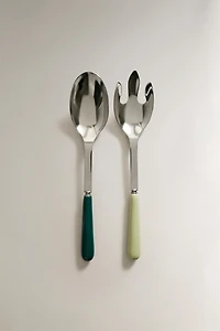 ENSEMBLE COUVERTS À SALADE MANCHE CÉRAMIQUE (LOT DE 2)