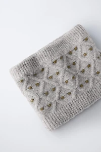 POLKA DOT KNIT NECK WARMER