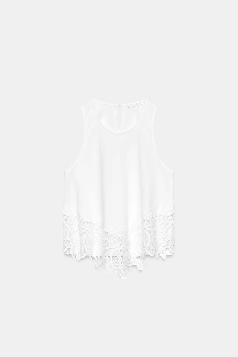 SLEEVELESS LACE TOP