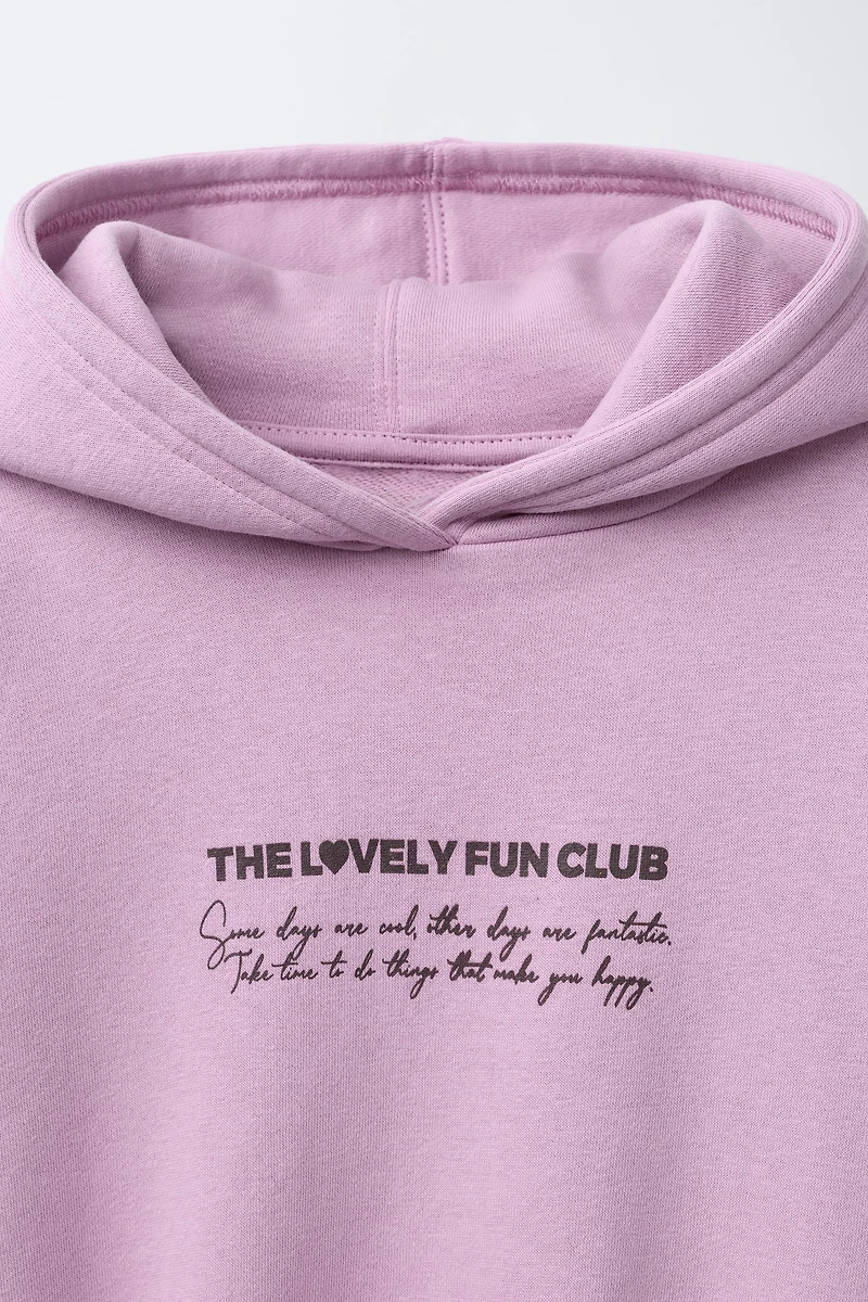 TEXT HOODIE SWEATSHIRT