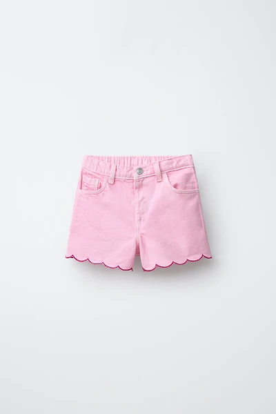 WAVE HEM MOM FIT TWILL SHORTS