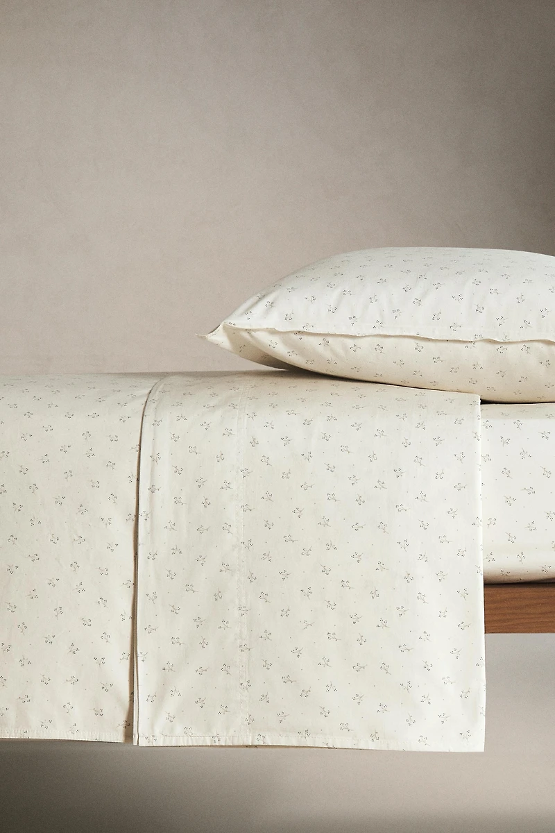CHILDREN'S COTTON FLAT SHEET WITH MINI FLOWERS