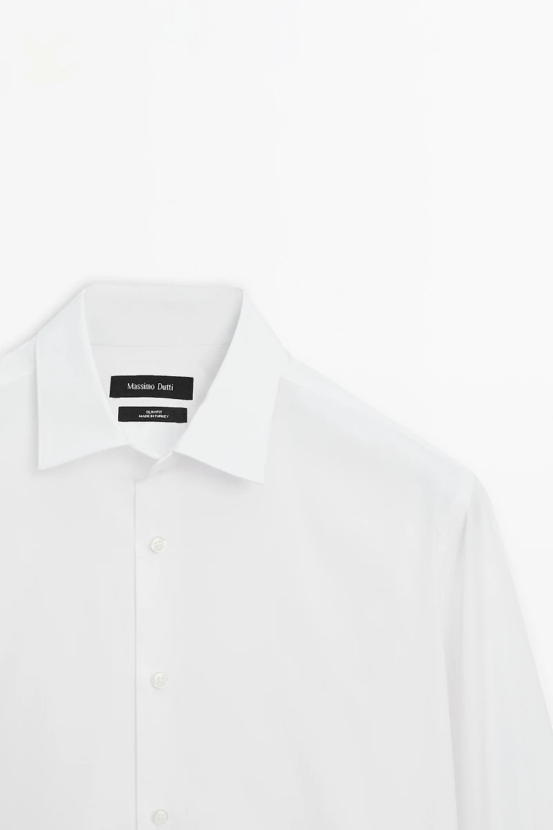 Slim fit 100% cotton poplin shirt