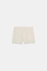 EMBROIDERED LINEN BLEND SHORTS ZW COLLECTION