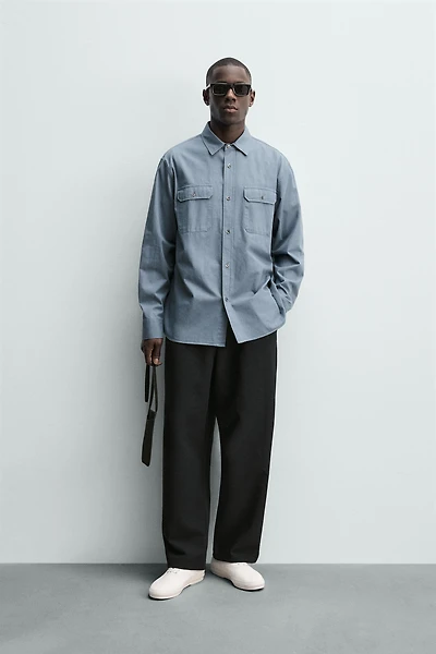 WASHED RELAXED FIT POCKET SHIRT