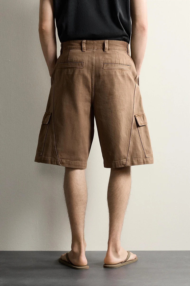 ABSTRACT PRINT RELAXED FIT CARGO SHORTS