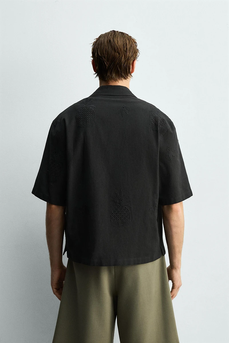 EMBROIDERED EYELET SHIRT