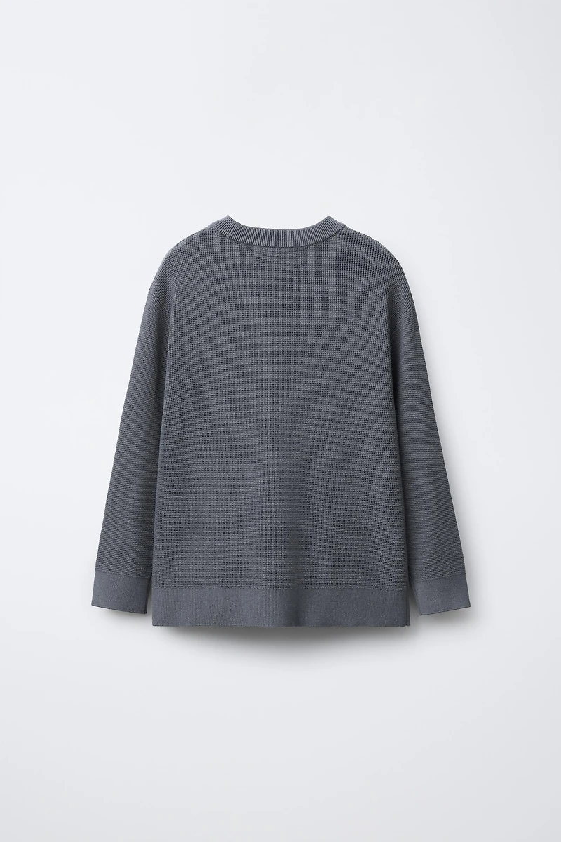 WAFFLE KNIT SWEATER
