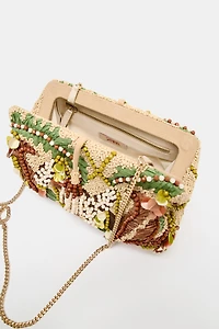 EMBROIDERED BEADED POUCH BAG
