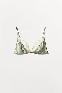 SILK AND LACE TRIANGLE BRA