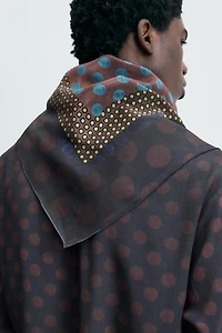 LIMITED EDITION FLOWY POLKA DOT SCARF SHIRT
