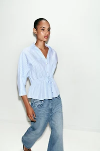 CHEMISE À RAYURES AVEC LACETS