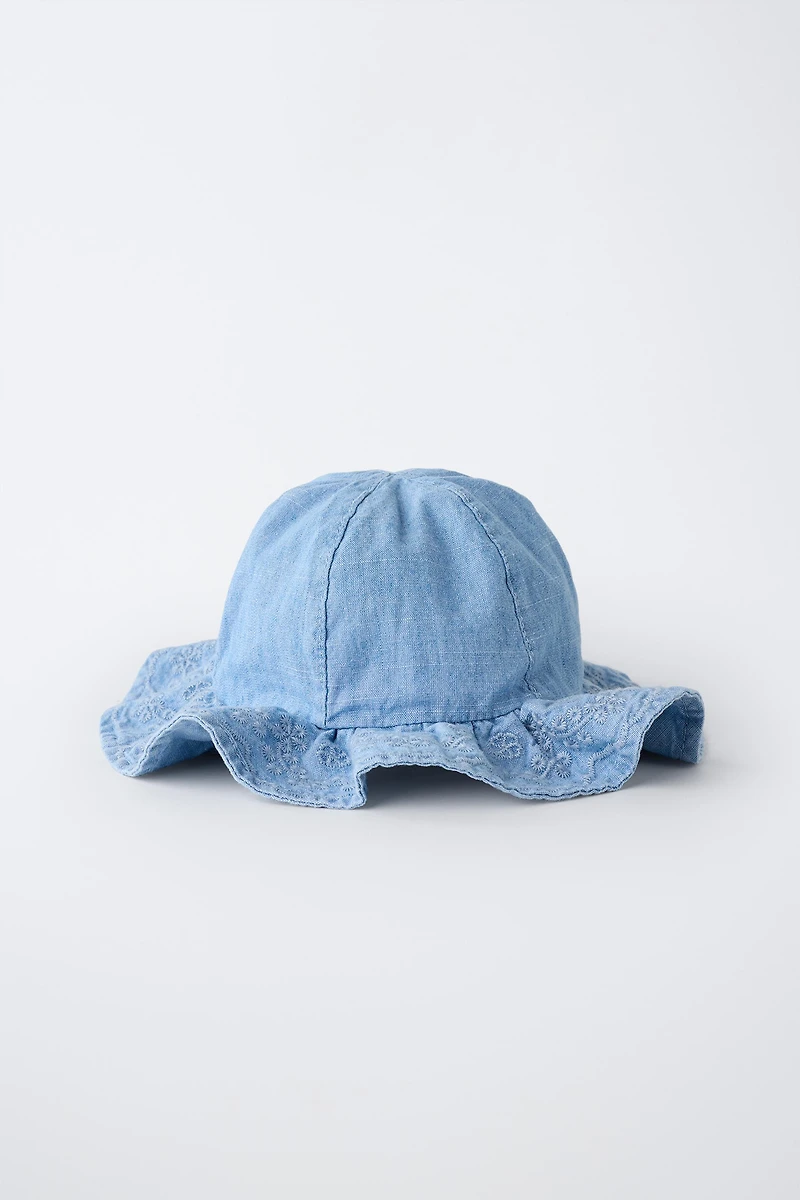 EMBROIDERED DENIM HAT