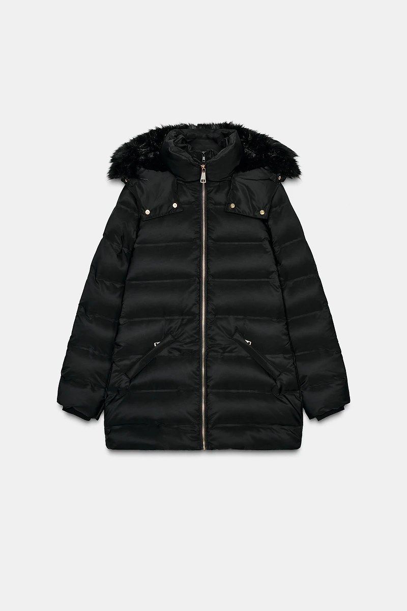 WATER REPELLENT WINDPROOF HOODED DOWN JACKET
