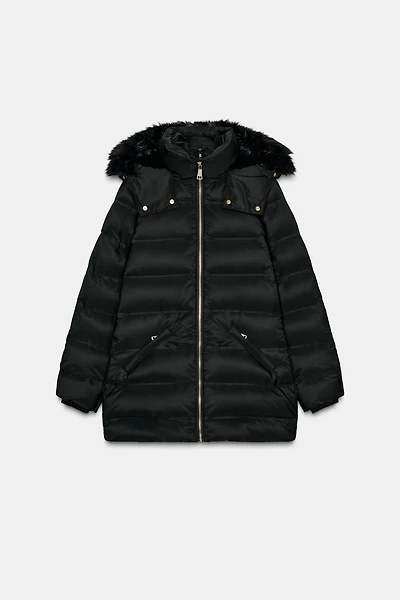 WATER REPELLENT WINDPROOF HOODED DOWN JACKET