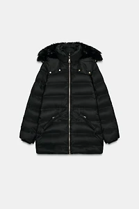 WATER REPELLENT WINDPROOF HOODED DOWN JACKET