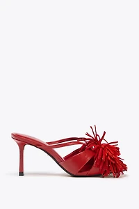 FRINGED HEELED SANDALS