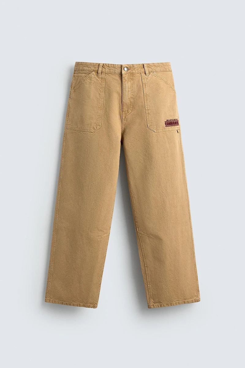 NFL WASHINGTON COMMANDERS EMBROIDERED PATCH BAGGY FIT PANTS