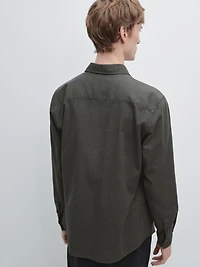 Slim fit twill melange shirt