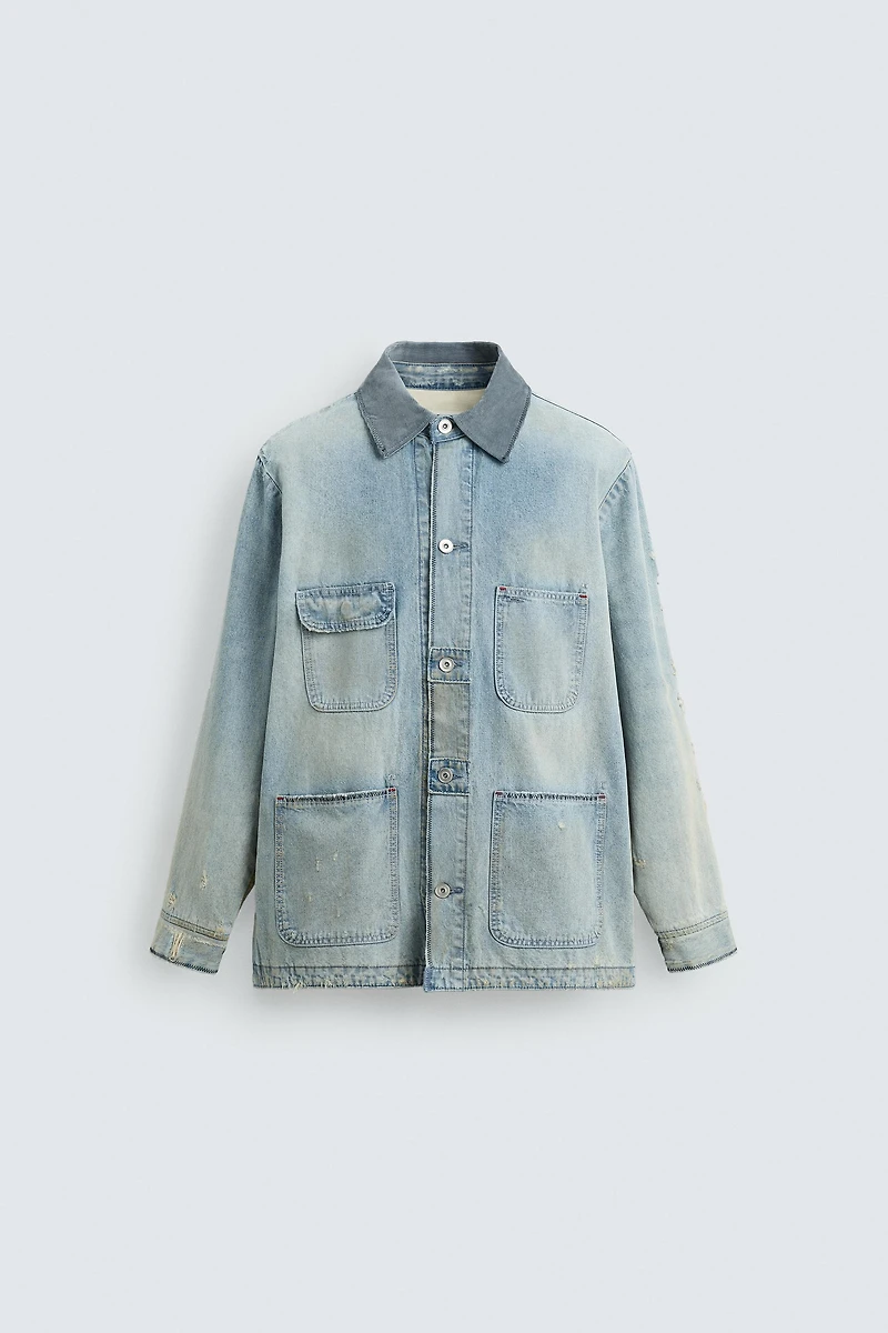 VINTAGE WASHED DENIM OVERSHIRT