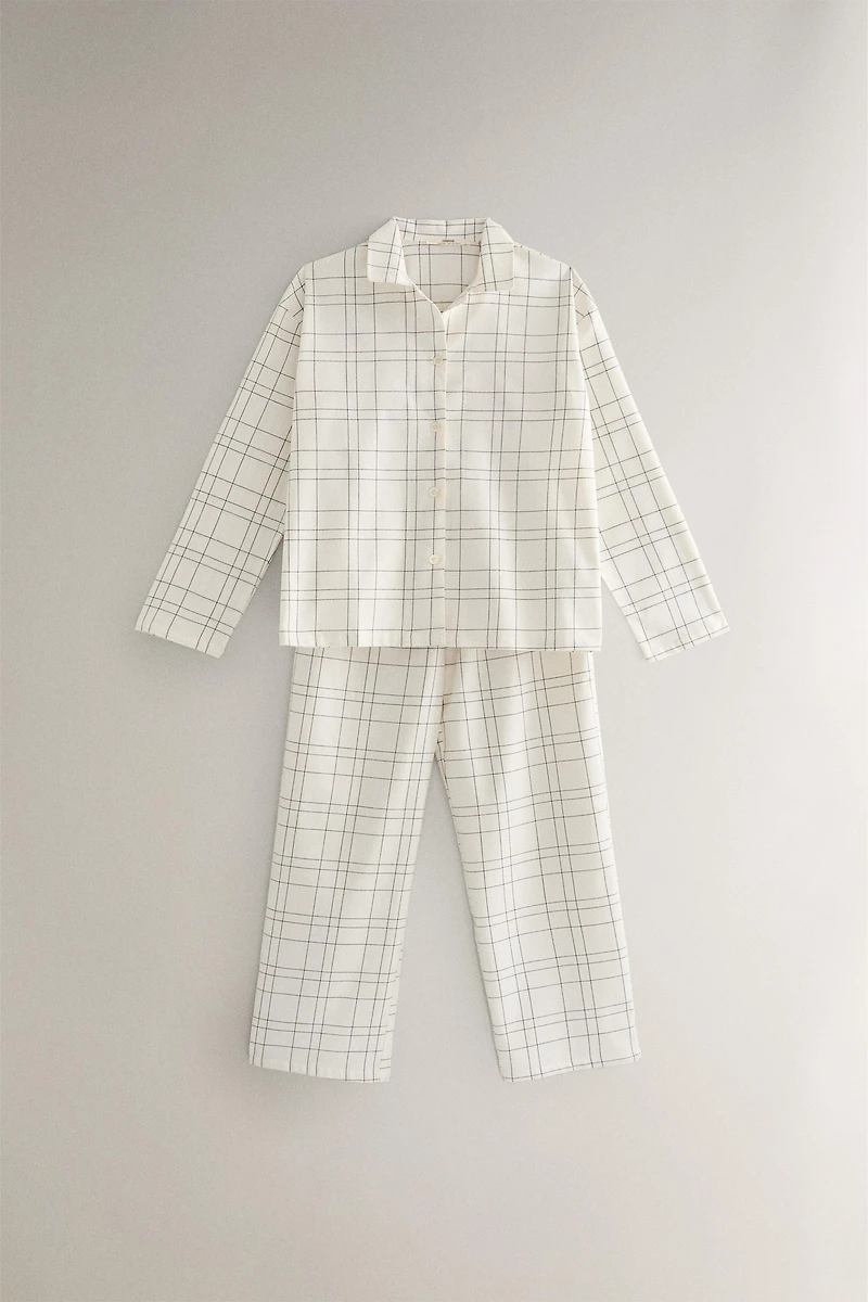 PANTALON LONG EN FLANELLE À CARREAUX